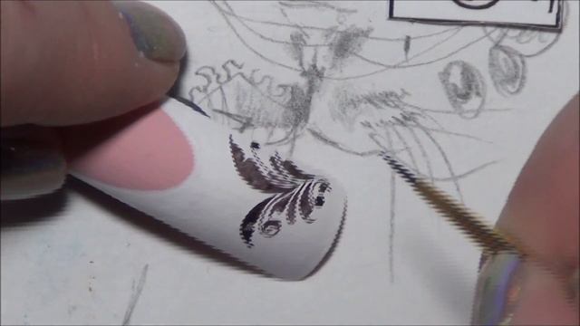 Вензеля на ногтях/рисуем вензеля на ногтях акварелью/как рисовать вензеля на ногтях.