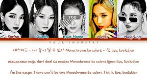 [KARAOKE] aespa - Black Mamba (5 members ver.) (Color Coded Lyrics)