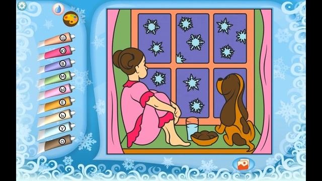 Рождественские раскраски для детей. Игра раскраска - обзор развивающего приложения для детей