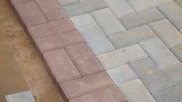 Укладка брусчатки   - елочка