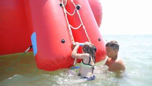 Водная горка на море. Отдых с детьми. Приморск. Азовское море.