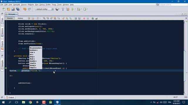 Java Mouse Click listener смотреть онлайн