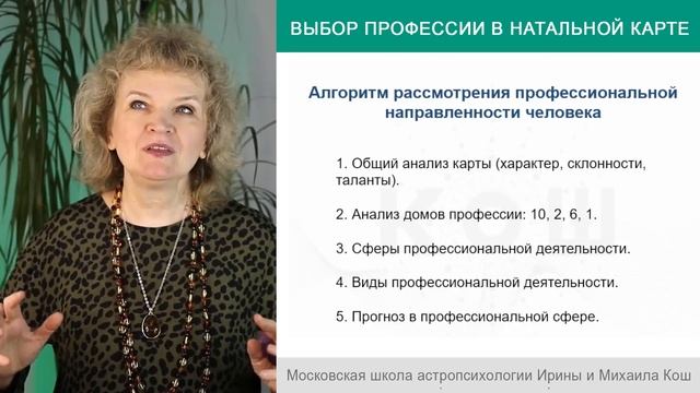 Выбор профессии в натальной карте. Астролог Ирина Кош.