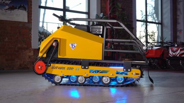 Новинка мотобуксировщик Бурлак 600 LT на широкой гусенице 600 мм и с двигателем 22 л.с. смотреть онлайн