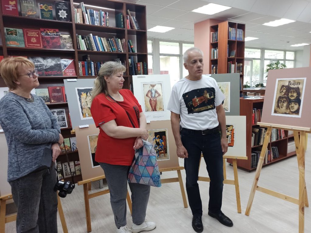 В библиотеке Лермонтова открылась выставка With The Beatles художника Кирилла Городецкого