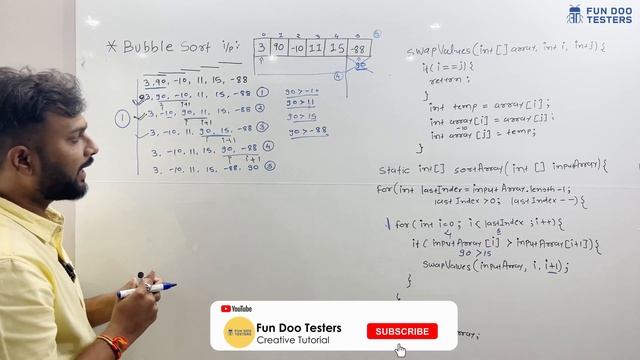 Bubble Sort Algorithm With Working Code using Java - Sorting Algorithms смотреть онлайн
