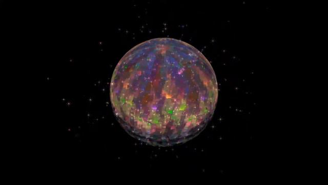 Футаж HD - переливающийся радужный шар со звёздами смотреть онлайн