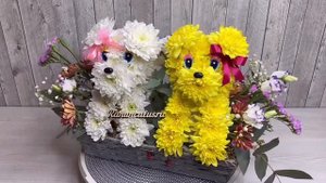Собачки из цветов