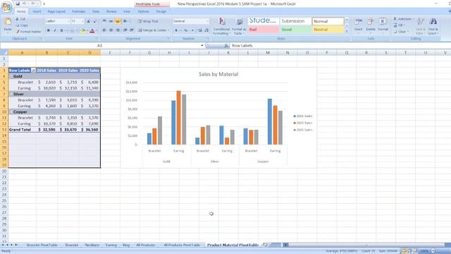 New Perspectives Excel 2016 | Module 5: SAM Project 1a #newperspective #module5 #samproject1a