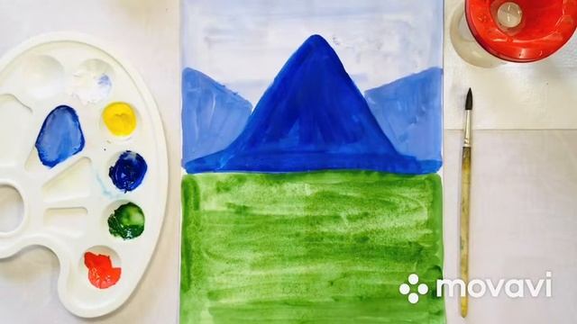 Рисование "Горный пейзаж" смотреть онлайн