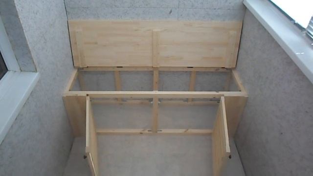 Ящик-сидение с жалюзийными дверцами на балкон в Минске! смотреть онлайн