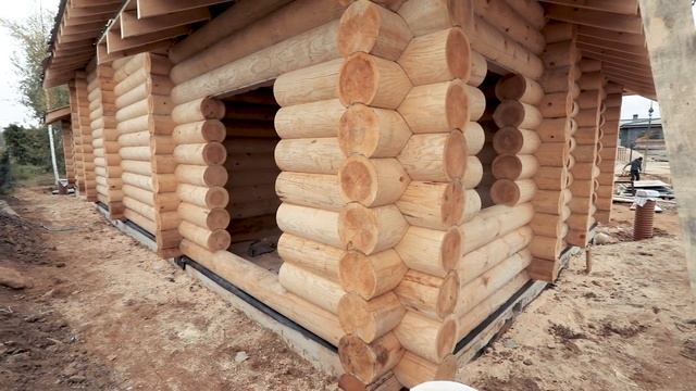 Красивая Баня из Оцилиндрованного бревна 320мм