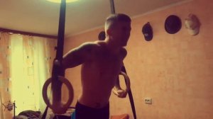 Выход на кольцах и крест. Тренировка.