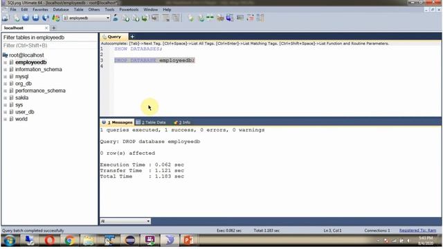 How to use the DROP DATABASE Statement in SQL? | SQL Tutorial For Beginners | Learn SQL