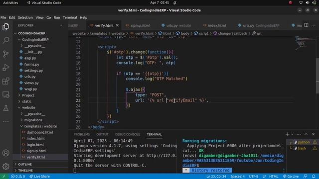 Django SignUp With Email Confirmation || OTP Verification with Email in Django