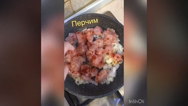 Красная чечевица с куриной грудкой и грибами!