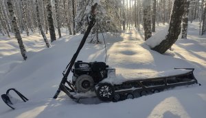 Снегокат по болоту в мороз