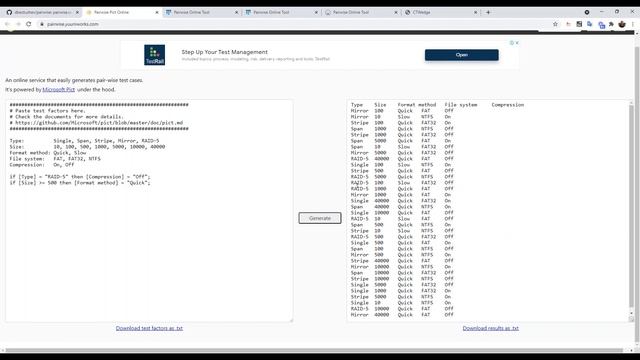 Pairwise Testing | Обзор веб инструментов для  попарного тестирования