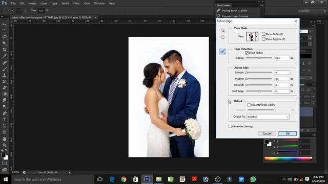 Remove complex Background by REFINE EDGE PHOTOSHOP 5 MINITS смотреть онлайн