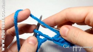 Английская резинка 2х2 по кругу и поворотными рядами