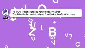 PYTHON : Passing variables from Flask to JavaScript