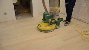 работа плоскошлифовальной машиной Lagler Trio (Германия) Реставрация паркета