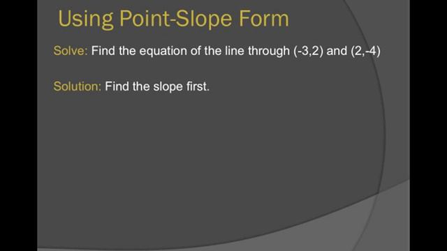Lecture Point-Slope Form смотреть онлайн