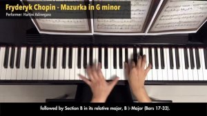 [2021-22] ABRSM Grade 6 Piano B1: "Mazurka in G Minor" by Chopin (NEW EXAM SYLLABUS)