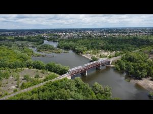 Слияние рек Хопёр и Ворона с дрона DJI Mini 2. Борисоглебск с высоты птичьего полёта