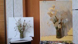 Одуванчики. Живопись маслом