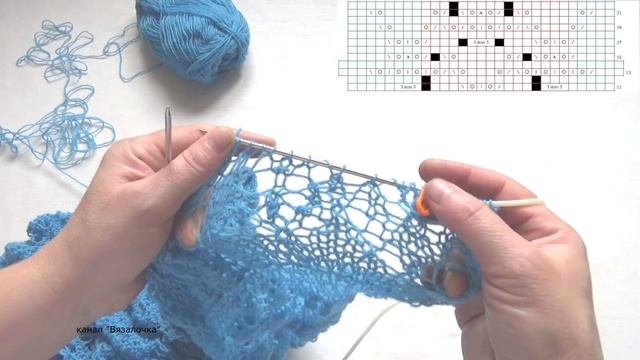 Полукруглая шаль спицами , часть 4. Мастер класс. смотреть онлайн