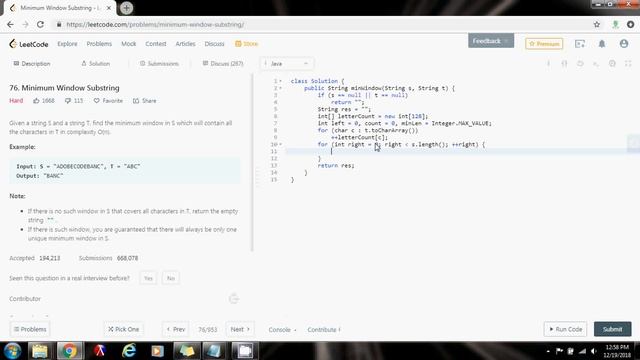 Coding Interview Tutorial 25: Minimum Window Substring [LeetCode] смотреть онлайн