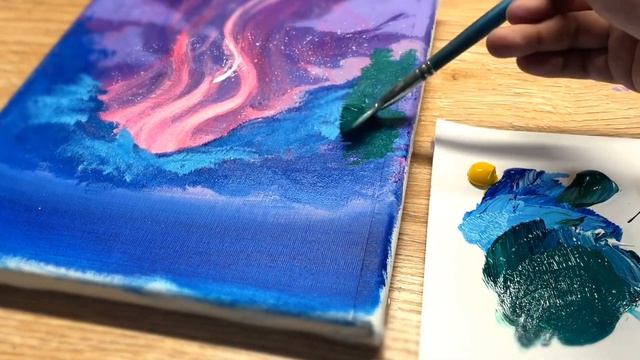 Рисуем волшебный лес \ Рисование сказочный пейзаж \ Акрилом