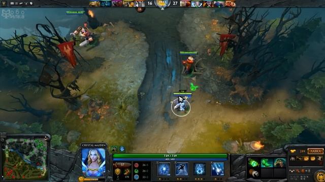 Учим Миру играть в Dota 2 #1 - Новый год с Crystal Maiden смотреть онлайн
