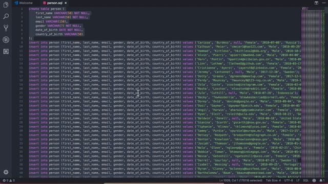 PostgreSQL: Generate 1000 Rows with Mockaroo | Course | 2019