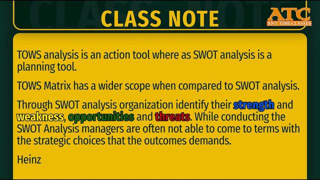 TOWS Matrix Analysis | SWOT | BCG | CA Inter SM смотреть онлайн