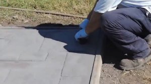 Штампованный бетон. Видеозапись процесса выполнения работ.