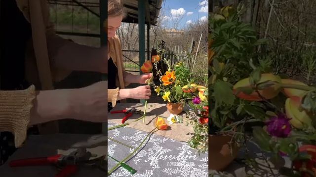 Весенняя композиция в садовом стиле смотреть онлайн