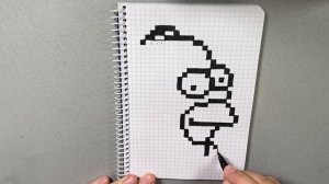 Рисуем Гомера Симпсона. Рисунки по клеточкам.