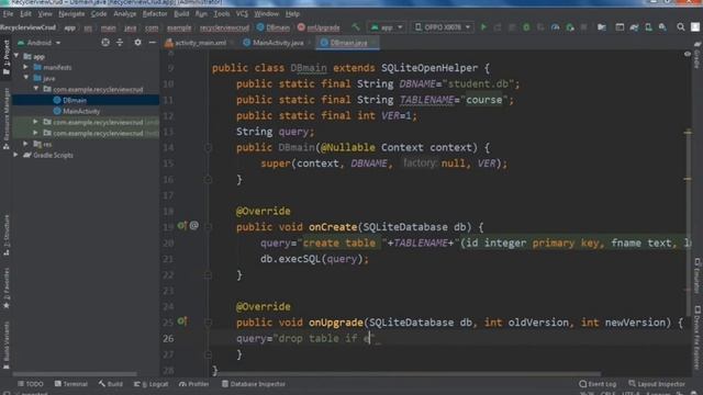 Android Studio CRUD | RecyclerView CRUD operation |#1 | Insert Data into SQLite Database