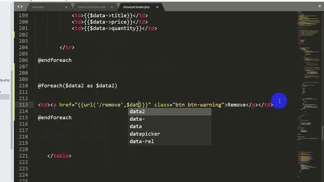 #18 Remove Product From Cart In Laravel 9.0 Project | Laravel Restaurant Management Project Tutoria