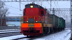 "2 января 2020!" Тепловоз ЧМЭ3-3716 с 4-я грузовыми вагонами