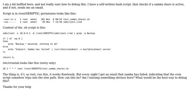 DevOps & SysAdmins: Crontab influences bash script if condition? смотреть онлайн
