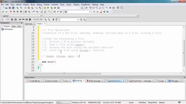 C Programming Tutorial for Beginners 28 - C File I/O: Create, Open, Write and Close a File