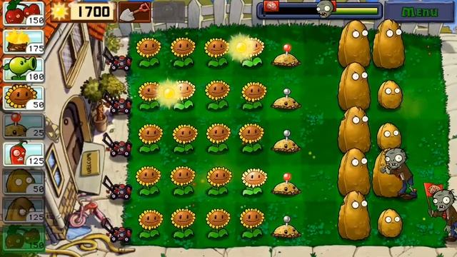 How to win a level using explosive plants only to kill zombies in Plants vs Zombies? смотреть онлайн