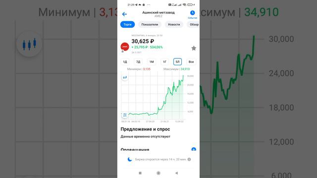 +534% за 5-ть лет! Ашинский метзавод!