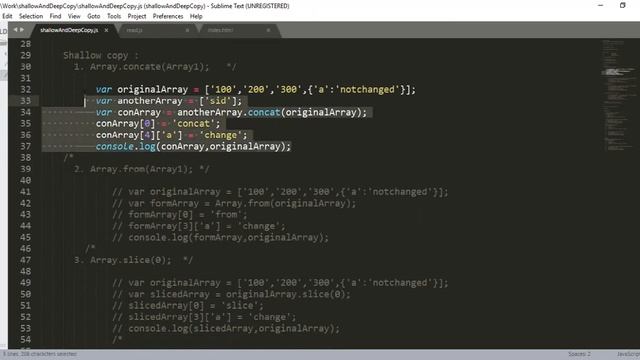 shallow copy and deep copy in JavaScript in Hindi смотреть онлайн