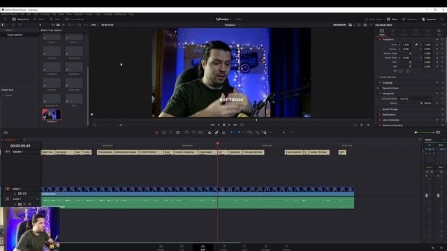 СУБТИТРЫ ЗА ДВА КЛИКА В DAVINCI RESOLVE 18.6 Обучение. Туториал. Давинчи резолв.