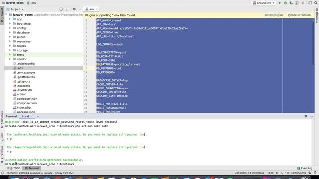 Laravel login and register ,Laravel database connection with phpmyadmin [part-3]