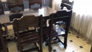 Стол и стулья из массива Ольха